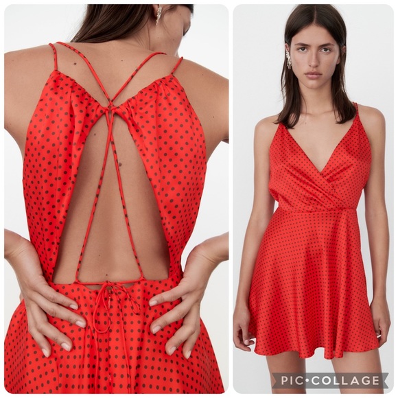Zara Dresses & Skirts - 3. Zara Polka Dot Satin Mini Dress nwt